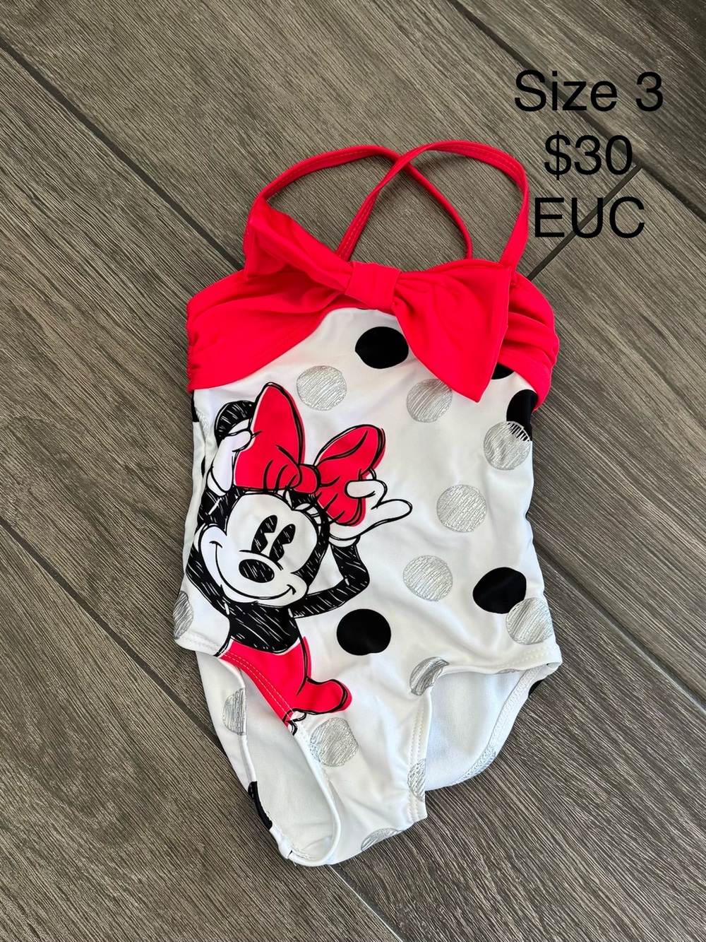 Disney Kids One-Piece Swim - White, Red, Black